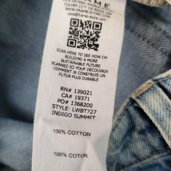 Frame Jeans The Low Boot Biodegradable Size 27 Women's. Waist 32" Inseam 31" - Picture 9 of 9